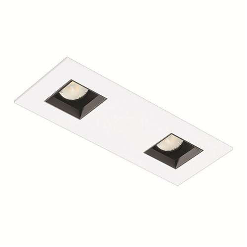 Juno Aculux 2SQ2APIN BD WHSF WET Recessed Lighting 2" 2 Heads LED Adjustable Lensed Pinhole Self Flanged Trim, White Finish