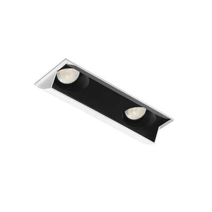 Juno Aculux 2SQ2ASC BD WHFM Recessed Lighting 2" 2 Heads LED Adjustable Scoop Flush Mount Trim, White Finish