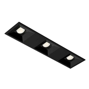 Juno Aculux 2SQ3ABV BD BLSF Recessed Lighting 2" 3 Heads LED Regressed Pinhole Self Flanged Trim, Black Finish