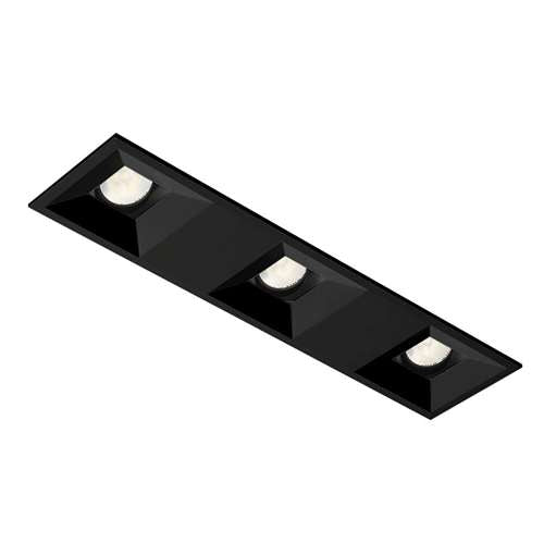 Juno Aculux 2SQ3ABV BD BLSF Recessed Lighting 2" 3 Heads LED Regressed Pinhole Self Flanged Trim, Black Finish