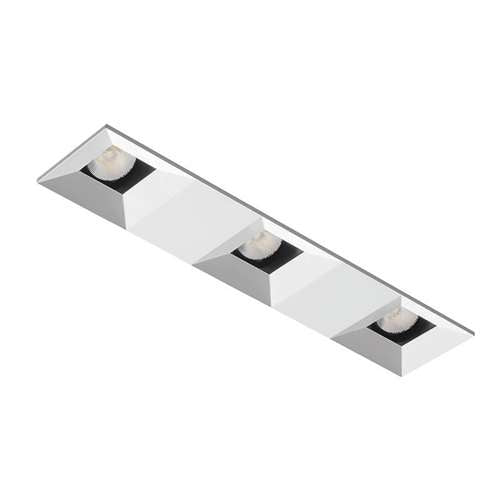 Juno Aculux 2SQ3ABV BD WHFM Recessed Lighting 2" 3 Heads LED Regressed Pinhole Flush Mount Trim, White Finish