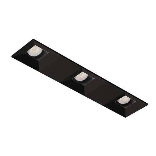 Juno Aculux 2SQ3ABV BD BLFM WET Recessed Lighting 2" 3 Heads LED Regressed Lensed Pinhole Flush Mount Trim, Black Finish