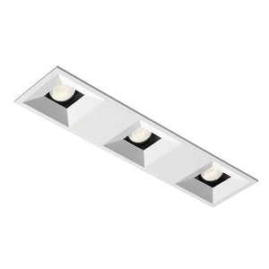 Juno Aculux 2SQ3ABV BD WHSF WET Recessed Lighting 2" 3 Heads LED Regressed Lensed Pinhole Self Flanged Trim, White Finish