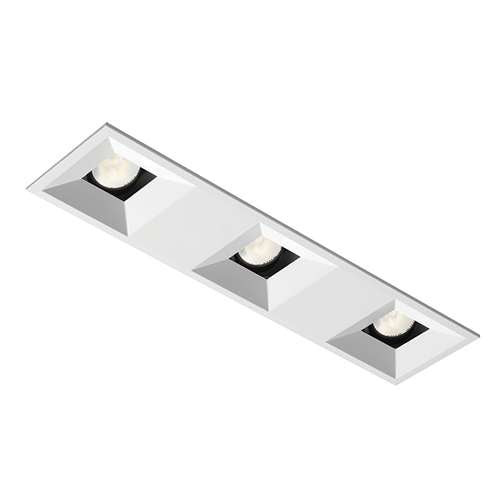 Juno Aculux 2SQ3ABV BD WHSF WET Recessed Lighting 2" 3 Heads LED Regressed Lensed Pinhole Self Flanged Trim, White Finish
