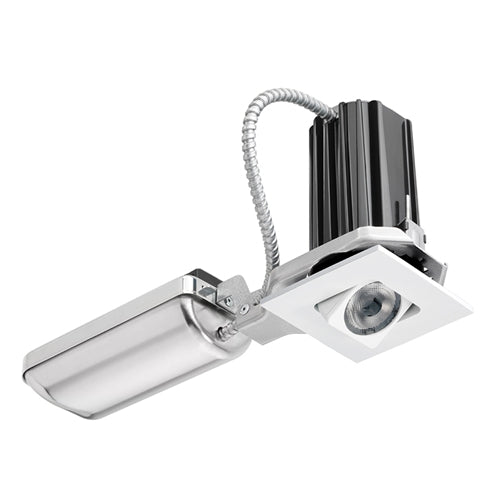 Juno Recessed Lighting 2SQA-830NU-WH 2" LED Square Adjustable 3000K 80CRI, Narrow Flood Beam, 120-277V, White Finish