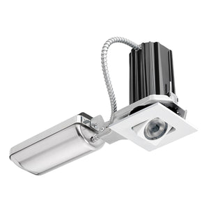 Juno Recessed Lighting 2SQA-830SU-WH 2" LED Square Adjustable 3000K 80CRI, Spot Beam, 120-277V, White Finish