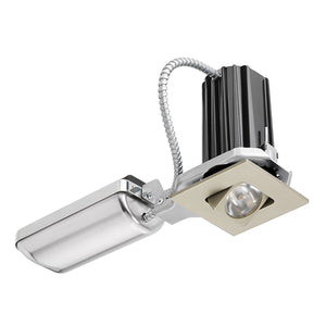 Juno Recessed Lighting 2SQA-941FU-SN 2" LED Square Adjustable 4100K 90CRI, Flood Beam, 120-277V, Satin Nickle Finish