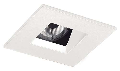 Juno Aculux 2SQA W SF Recessed Lighting 2" LED Square Adjustable Angle Cut Reflector, White Haze Self Flanged Trim