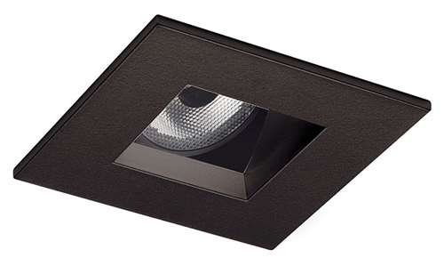 Juno Aculux  2SQA BD SF WET Recessed Lighting 2" LED Square Adjustable Angle Cut Reflector, Lensed, Black Haze Self Flanged Trim