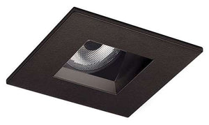 Juno Aculux  2SQA BD SF WET Recessed Lighting 2" LED Square Adjustable Angle Cut Reflector, Lensed, Black Haze Self Flanged Trim