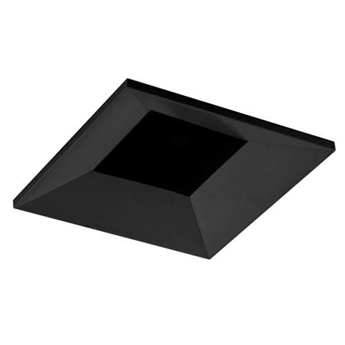Juno Aculux  2SQABV BD BLFM Recessed Lighting 2" LED Square Adjustable Regressed Beveled Pinhole, Lensed, Black Haze Reflector, Black Flush Mount Trim