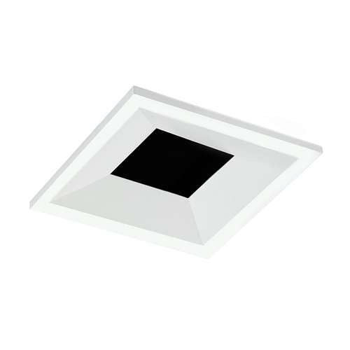 Juno Aculux  2SQABV BD WHSF Recessed Lighting 2" LED Square Adjustable Regressed Beveled Pinhole, Lensed, Black Haze Reflector, White Self Flanged Trim