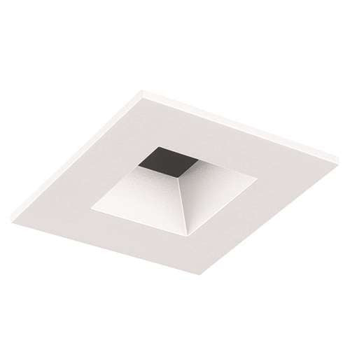 Juno Aculux 2SQD CD WHSF WET Recessed Lighting 2" LED Square Reflector, Lensed, Haze Reflector, White Self Flanged Trim