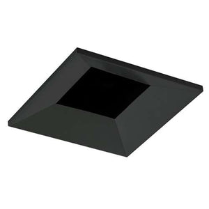 Juno Aculux 2SQDBV BD BLFM WET Recessed Lighting 2" LED Square Regressed Beveled Pinhole, Lensed, Black Haze Reflector, Black Flush Mount Trim