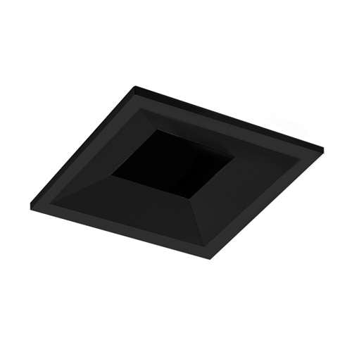 Juno Aculux 2SQDBV BD BLSF WET Recessed Lighting 2" LED Square Regressed Beveled Pinhole, Lensed, Black Haze Reflector, Black Self Flanged Trim