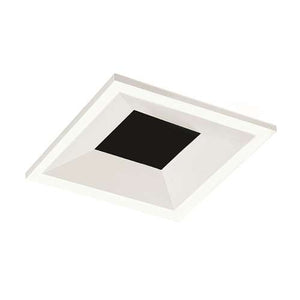 Juno Aculux 2SQDBV BD WHSF WET Recessed Lighting 2" LED Square Regressed Beveled Pinhole, Lensed, Black Haze Reflector, White Self Flanged Trim