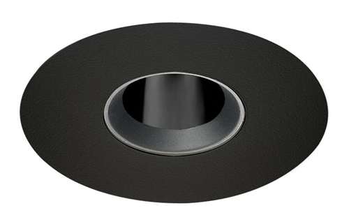 Juno Aculux 3APIN BS BLSF Recessed Lighting 3-1/4" Adjustable 1-1/4" Recessed Lighting Line Voltage, Low Voltage, LED Pinhole Black Alzak Reflector, Black Trim