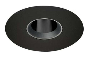 Juno Aculux 3APIN BS BLFM Recessed Lighting 3-1/4" Adjustable 1-1/4" Recessed Lighting Line Voltage, Low Voltage, LED Flush Mount Pinhole Black Alzak Reflector, Black Trim
