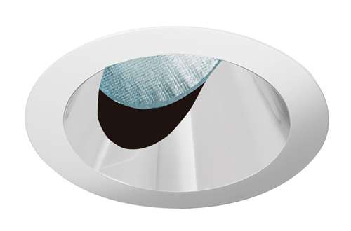 Juno Aculux 3ASLOT CS WHSF Recessed Lighting 3-1/4" Line Voltage, Low Voltage, LED Slot Angle Cut , Clear Reflector, White Ring, Self Flanged Trim