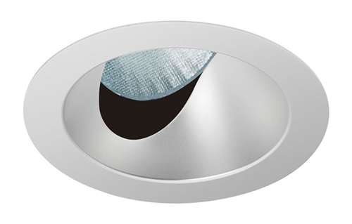 Juno Aculux 3ASLOT CD WHSF Recessed Lighting 3-1/4" Line Voltage, Low Voltage, LED Slot Angle Cut , Haze Alzak Reflector, Self Flanged White Trim