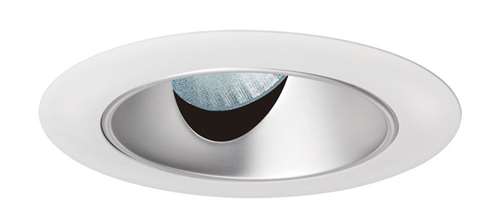 Juno Aculux 3ASLOT CD WHR Recessed Lighting 3-1/4" Line Voltage, Low Voltage, LED Slot Angle Cut , Haze Alzak Reflector, White Trim