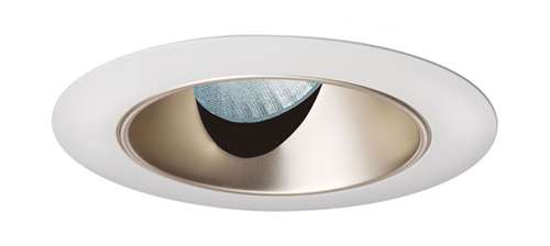 Juno Aculux 3ASLOT WTD WHR Recessed Lighting 3-1/4" Line Voltage, Low Voltage, LED Slot Angle Cut , Wheat Haze Alzak Reflector, White Trim