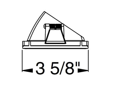 Juno Aculux 3SQA CD FM WET Recessed Lighting 3-1/4" Line Voltage, Low Voltage, LED Square Downlight Angle Cut Lensed Reflector Flush Mount, Haze Trim