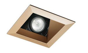 Juno Aculux 3SQA WTD SF WET Recessed Lighting 3-1/4" Line Voltage, Low Voltage, LED Square Downlight Angle Cut Lensed Reflector Self Flanged, Wheat Haze Trim