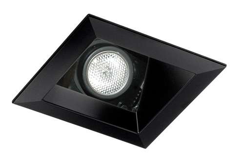 Juno Aculux 3SQA BD SF Recessed Lighting 3-1/4" Line Voltage, Low Voltage, LED Square Angle Cut Reflector Self Flanged Square Downlight, Black Haze Trim
