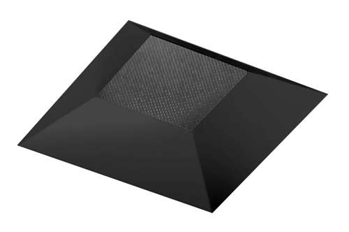 Juno Aculux 3SQABV BS BLFM WET Recessed Lighting 3-1/4" Line Voltage, Low Voltage, LED Square Downlight Adjustable Regressed Pinhole Flush Mount, Black Alzak Reflector, Black Trim