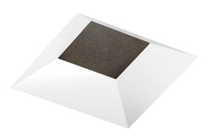 Juno Aculux 3SQABV BS WHSF WET Recessed Lighting 3-1/4" Line Voltage, Low Voltage, LED Square Downlight Adjustable Regressed Pinhole, Black Alzak Reflector, White Trim