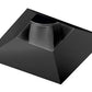 Juno Aculux 3SQABV BS BLFM Recessed Lighting 3-1/4" Line Voltage, Low Voltage, LED Square Downlight Adjustable Regressed Pinhole Flush Mount, Black Alzak Reflector, Black Trim