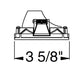 Juno Aculux 3SQABV BS WHFM Recessed Lighting 3-1/4" Line Voltage, Low Voltage, LED Square Downlight Adjustable Regressed Pinhole Flush Mount, Black Alzak Reflector, White Trim