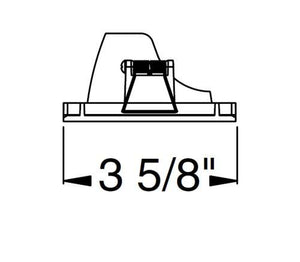 Juno Aculux 3SQAPIN BS WHFM WET Recessed Lighting 3-1/4" Line Voltage, Low Voltage, LED Square Downlight Lensed Pinhole Flush Mount, Black Alzak Reflector, White Trim