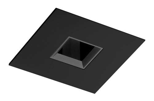 Juno Aculux 3SQAPIN BS BLSF Recessed Lighting 3-1/4" Line Voltage, Low Voltage, LED Square Downlight Adjustable Pinhole, Black Alzak Reflector, Black Trim