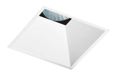 Juno Aculux 3SQDBV BS BLSF Recessed Lighting 3-1/4" Line Voltage, Low Voltage, LED Square Downlight Regressed, 1-1/4" Pinhole Black Alzak Reflector, Black Trim