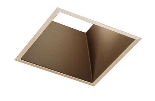 Juno Aculux 3SQDBV BS WHSF Recessed Lighting 3-1/4" Line Voltage, Low Voltage, LED Square Downlight Regressed, 1-1/4" Pinhole Black Alzak Reflector, White Trim