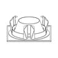 Juno Recessed Lighting 42LSQ-W-WH (42LSQ WWH) 4" Adjustable Downlight Square Cone Trim, White Reflector White Trim