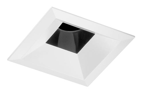 Juno Aculux Recessed Lighting 4301SQ-WH 3-1/4" Line Voltage, Low Voltage, LED Square Downlight Adjustable Regressed Pinhole, Black Alzak Reflector, White Trim