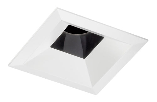 Juno Aculux Recessed Lighting 4308SQ-WH 3-1/4" Line Voltage, Low Voltage, LED Square Downlight Adjustable Regressed Pinhole, Black Alzak Reflector, White Trim