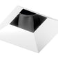 Juno Aculux Recessed Lighting 4308SQ-WH-FM 3-1/4" Line Voltage, Low Voltage, LED Square Downlight Adjustable Regressed Pinhole Flush Mount, Black Alzak Reflector, White Trim