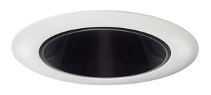 Juno Aculux Recessed Lighting 430NB-WH 3-1/4" Line Voltage, Low Voltage, LED Downlight 20 Degree Angle Cut Lensed, Black Alzak Reflector, White Trim