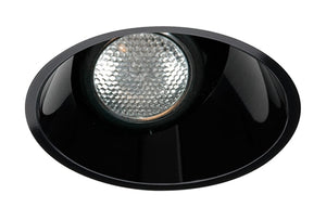 Juno Aculux Recessed Lighting 431NB-FM (3AC BS FM WET) 3-1/4" Line Voltage, Low Voltage, LED Downlight Angle Cut Lensed, Black Alzak Reflector, Flush Mount Trim