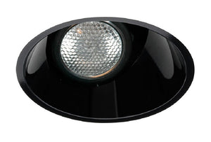 Juno Aculux Recessed Lighting 431NB-SF (3AC BS SF WET) 3-1/4" Line Voltage, Low Voltage, LED Downlight Angle Cut Lensed, Black Alzak Reflector, Self Flanged Trim
