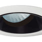 Juno Aculux Recessed Lighting 431NB-WH (3AC BS WHR WET) 3-1/4" Line Voltage, Low Voltage, LED Downlight Angle Cut Lensed, Black Alzak Reflector, White Trim