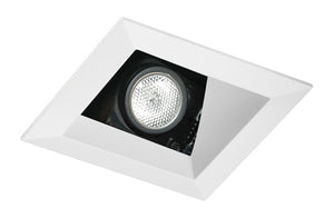 Juno Aculux Recessed Lighting 431SQW-SF 3-1/4" Line Voltage, Low Voltage, LED Square Downlight Angle Cut Lensed Reflector Self Flanged, White Trim