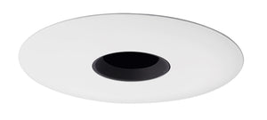 Juno Aculux Recessed Lighting 4331N-WH 3-1/4" Adjustable Lensed Pinhole Line Voltage, Low Voltage, LED, Black Alzak Reflector, White Trim