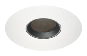 Juno Aculux Recessed Lighting 4332N-WH-FM 3-1/4" Lensed Pinhole Flush Mount, Line Voltage, Low Voltage, LED, Black Alzak Reflector, White Trim