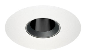Juno Aculux Recessed Lighting 433N-WH-FM 3-1/4" Adjustable 1-1/4" Line Voltage, Low Voltage, LED Flush Mount Pinhole Black Alzak Reflector, White Trim