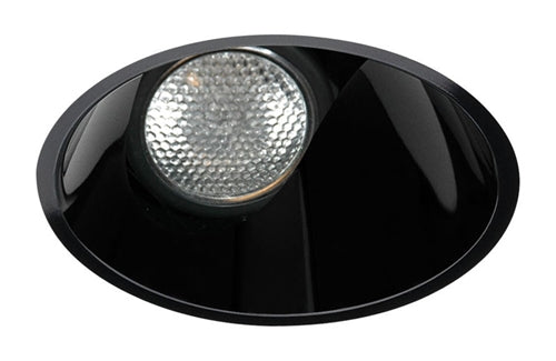 Juno Aculux Recessed Lighting 436NB-FM 3-1/4" Line Voltage, Low Voltage, LED Slot Angle Cut Flush Mount, Black Alzak Trim